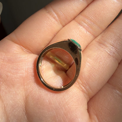 Pirmiana Hot Sale Classic Design Lab Grown Emerald 14k Gold Rings 7x9MM 2ct Lab Grown Emerald Girlfriend Gift