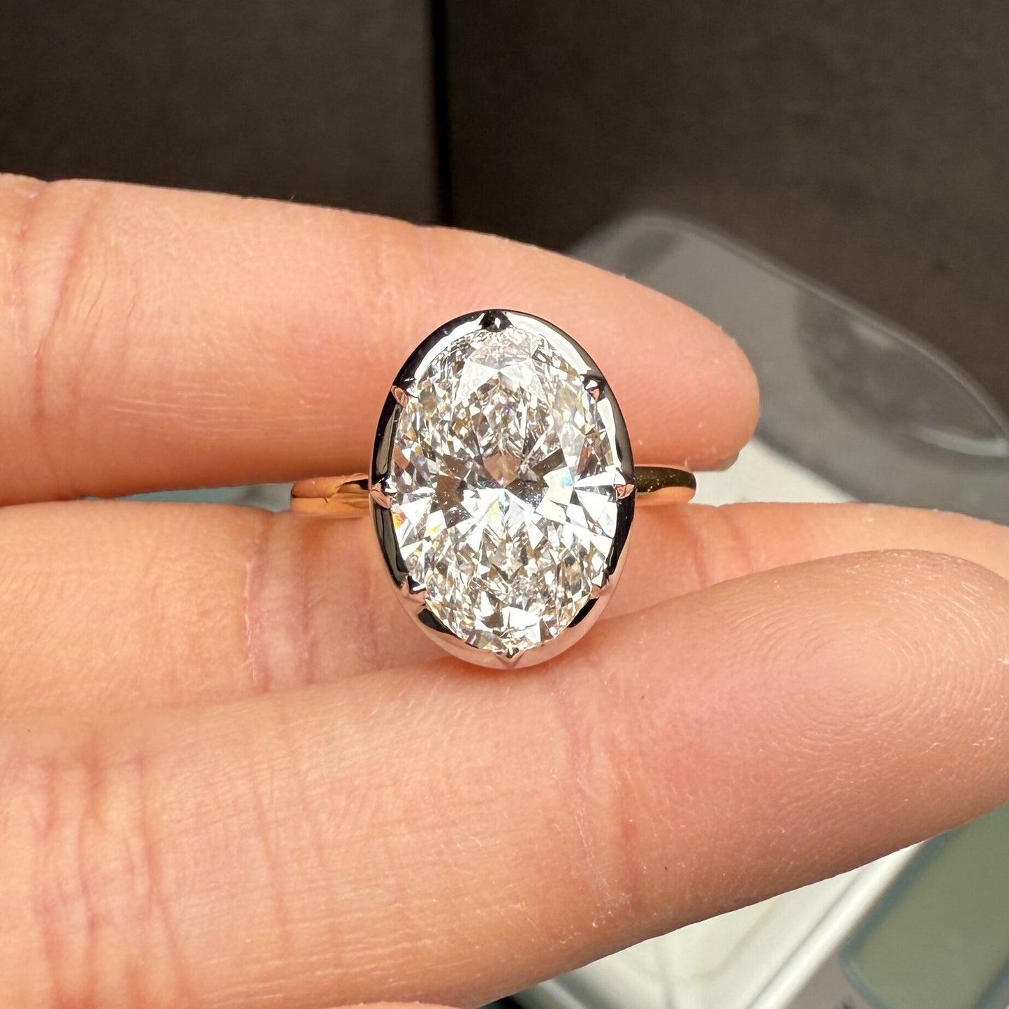 Pirmiana Jewelry Customized 18k White Gold 3ct Lab Grown Diamond Rings Engagement Wedding Band Rings for Women Fine Jewelry