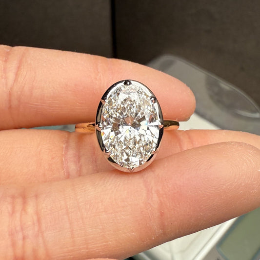 Pirmiana Jewelry Customized 18k White Gold 3ct Lab Grown Diamond Rings Engagement Wedding Band Rings for Women Fine Jewelry