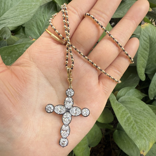 Primiana 2025 Hot Sale New Classic Style Black Gold Chain With 18k Croess Lab Diamond Prendant Girlfriend Gift