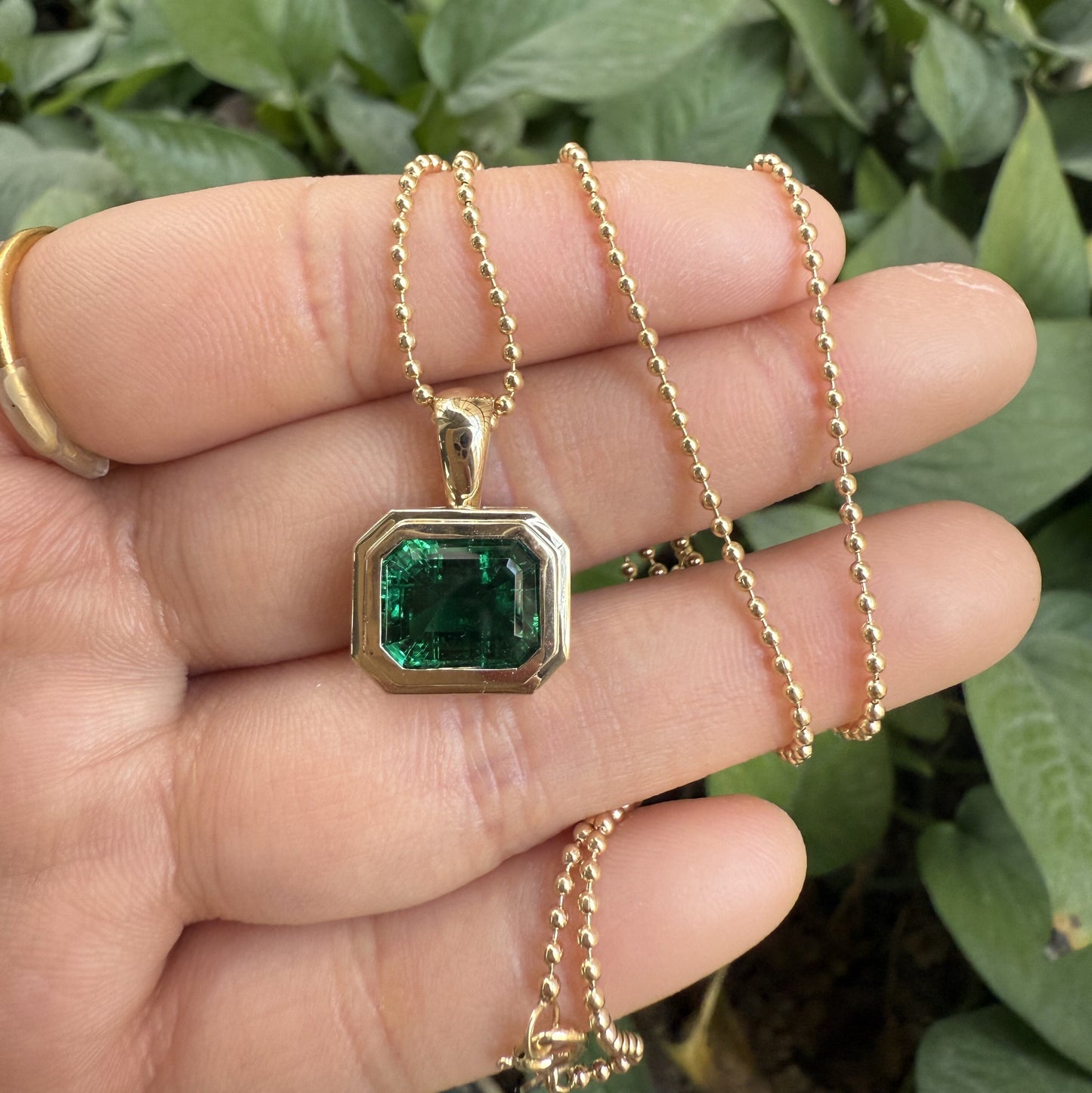 Primiana 2025 New Classic Style 14K Yellow Gold 8x10mm 3ct Emerlad Cut Lab Grwon Emerlad Pendant Girlfriend Gift