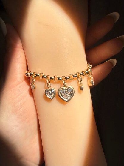 Pirmiana Jewelry Customized heart Shape 18+14K Yellow Gold 2ct Center Lab Grown Diamond Bracelet Engagement for Women Fine Jewelry