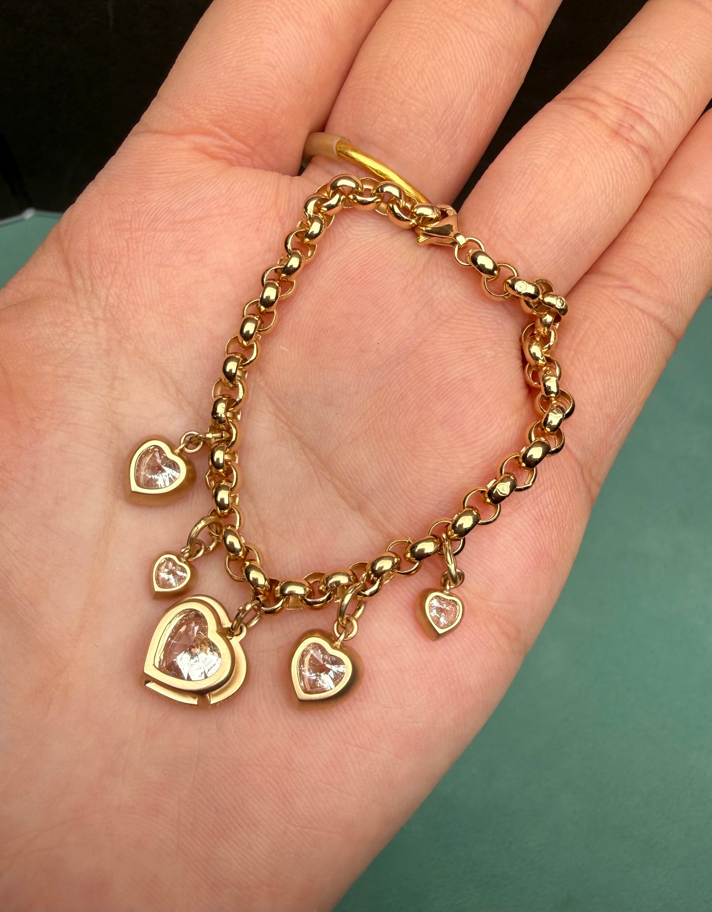 Pirmiana Jewelry Customized heart Shape 18+14K Yellow Gold 2ct Center Lab Grown Diamond Bracelet Engagement for Women Fine Jewelry