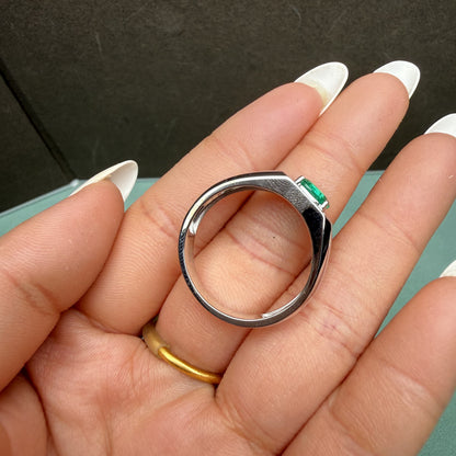 Pirmiana Hot Sale Classic Design Lab Grown Emerald 14k White Gold Rings 6X8MM 0.7ct Lab Grown Emerald Girlfriend Gift