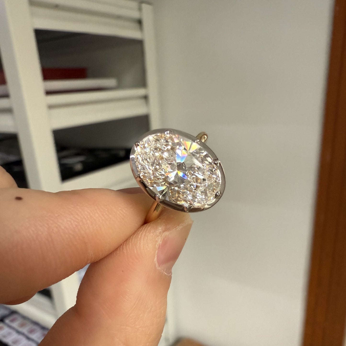 Pirmiana Jewelry Customized 18k White Gold 3ct Lab Grown Diamond Rings Engagement Wedding Band Rings for Women Fine Jewelry