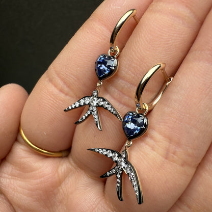 Pirmiana Jewelry Customized 14k Yellow Gold 5x5mm 0.65ct each Lab Grown Sapphire Earrings for Women Party Gift