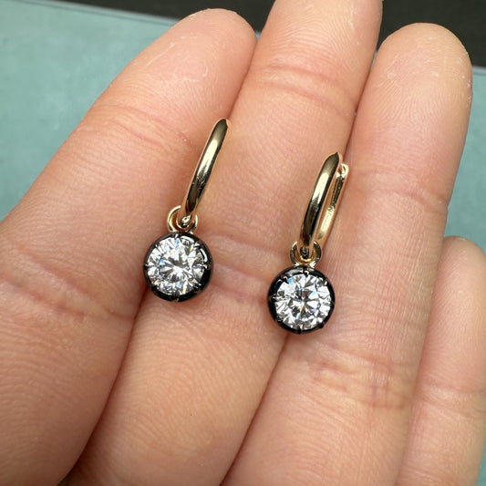 Pirmiana Customized 9k Yellow Gold 0.5ct Lab Grown Diamond Earrings for Women Party Gift