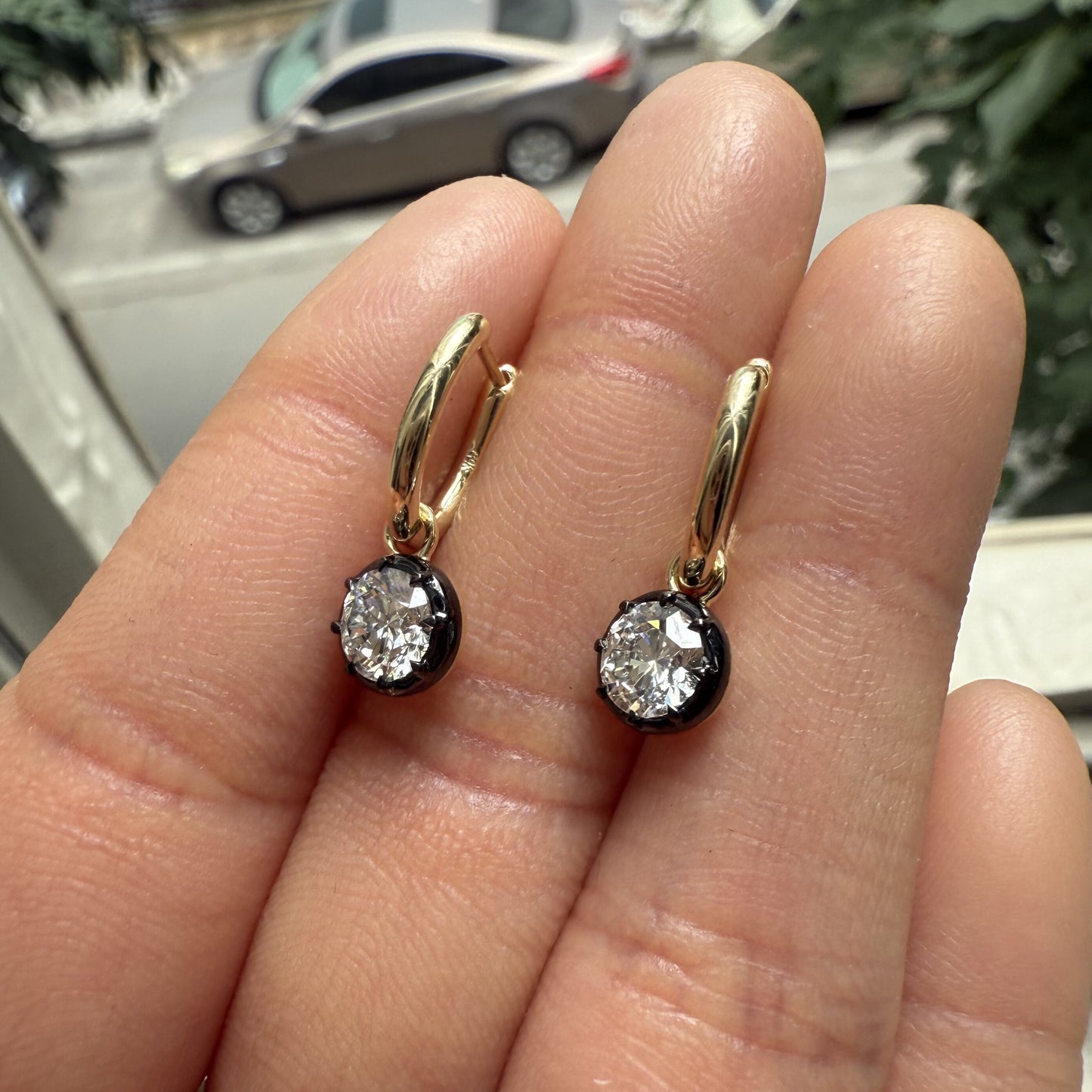 Pirmiana Customized 9k Yellow Gold 0.5ct Lab Grown Diamond Earrings for Women Party Gift