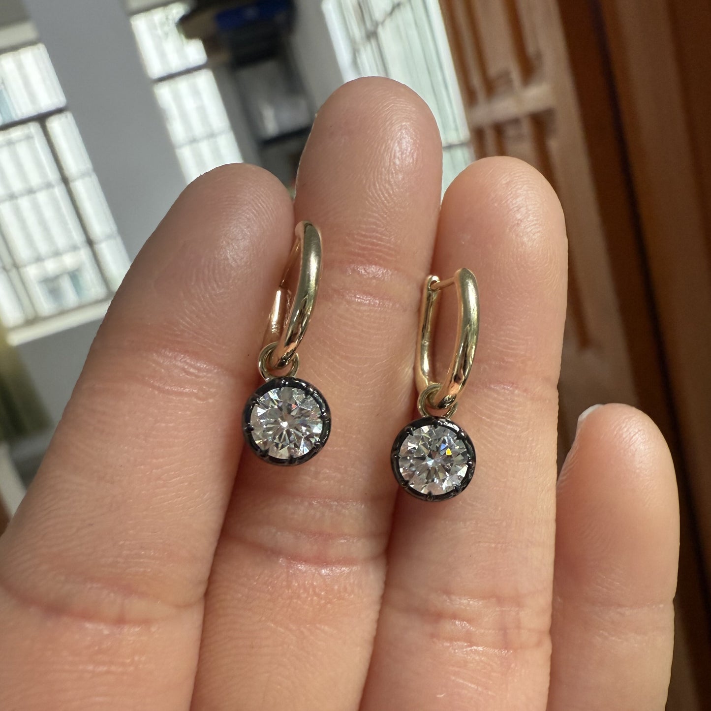 Pirmiana Customized 9k Yellow Gold 0.5ct Lab Grown Diamond Earrings for Women Party Gift