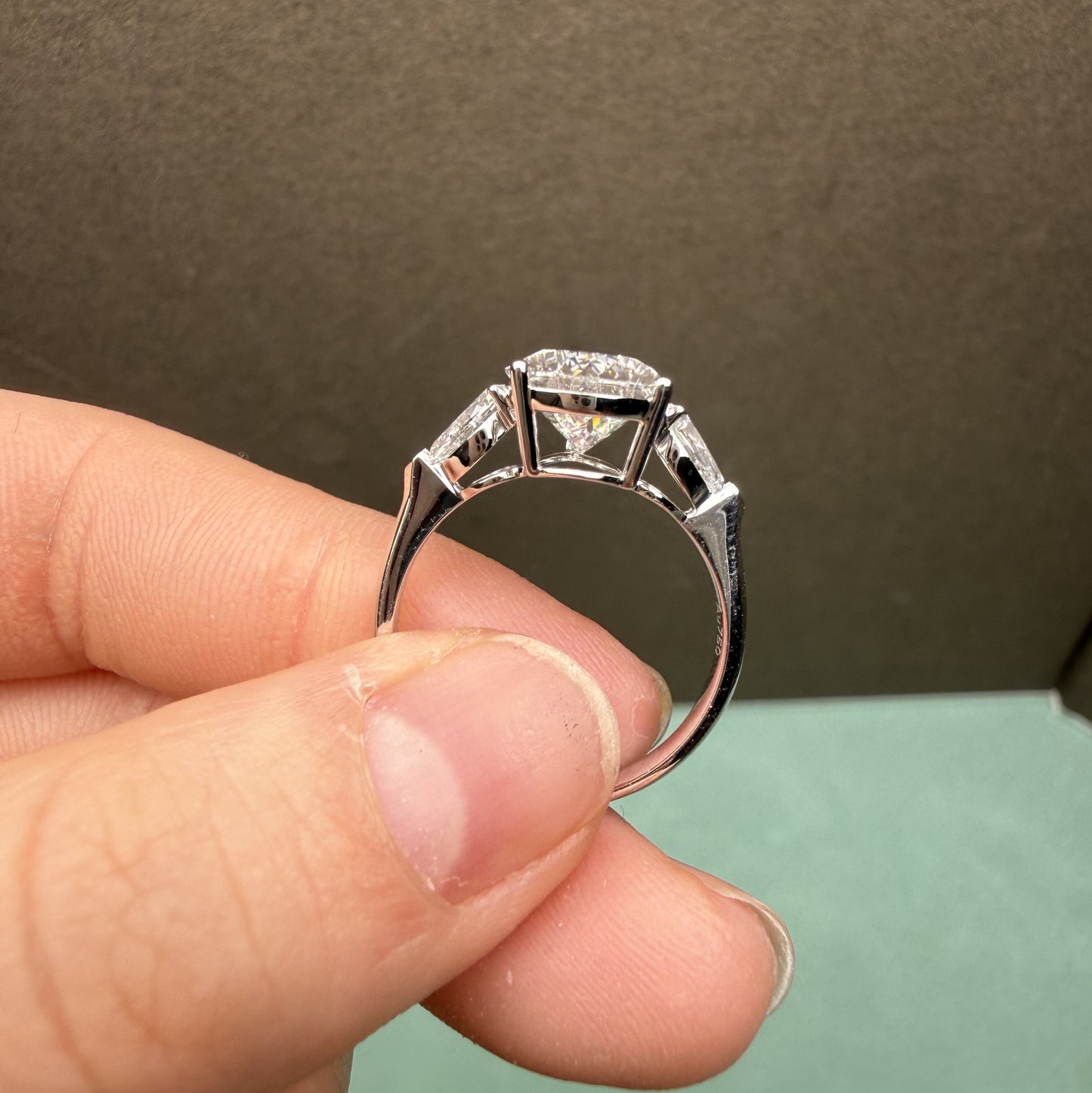 Pirmiana Jewelry Customized 18k White Gold 3ct pear shape Lab Grown Diamond Rings Engagement Wedding Band Rings for Women Fine Jewelry