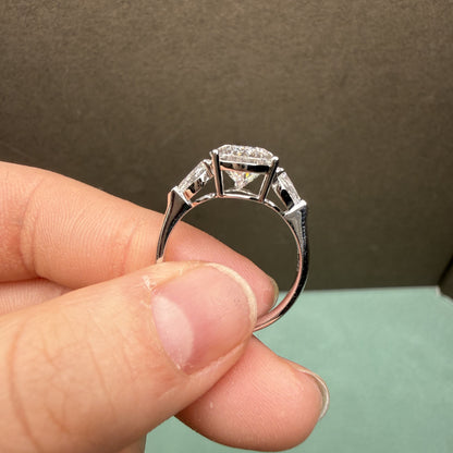 Pirmiana Jewelry Customized 18k White Gold 3ct pear shape Lab Grown Diamond Rings Engagement Wedding Band Rings for Women Fine Jewelry