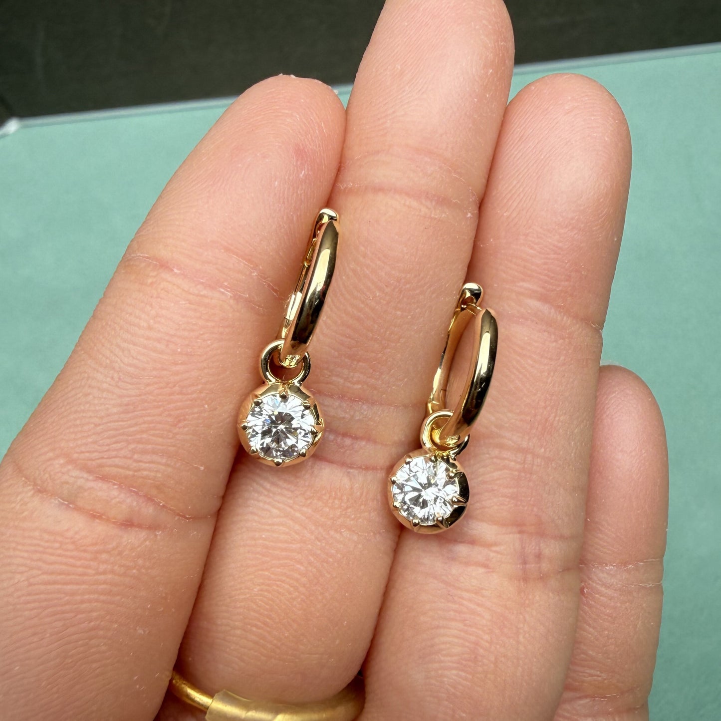 Pirmiana Customized 9k Yellow Gold 0.5ct Lab Grown Diamond Earrings for Women Party Gift