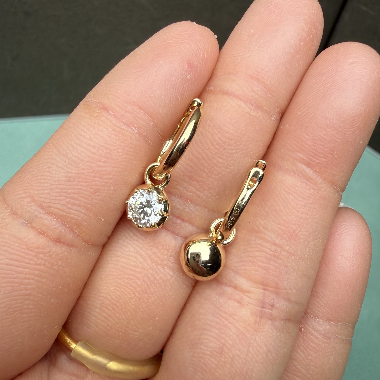 Pirmiana Customized 9k Yellow Gold 0.5ct Lab Grown Diamond Earrings for Women Party Gift