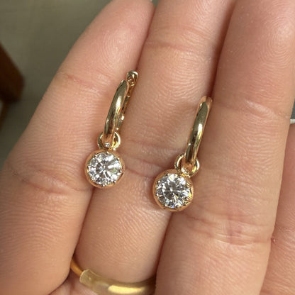 Pirmiana Customized 9k Yellow Gold 0.5ct Lab Grown Diamond Earrings for Women Party Gift
