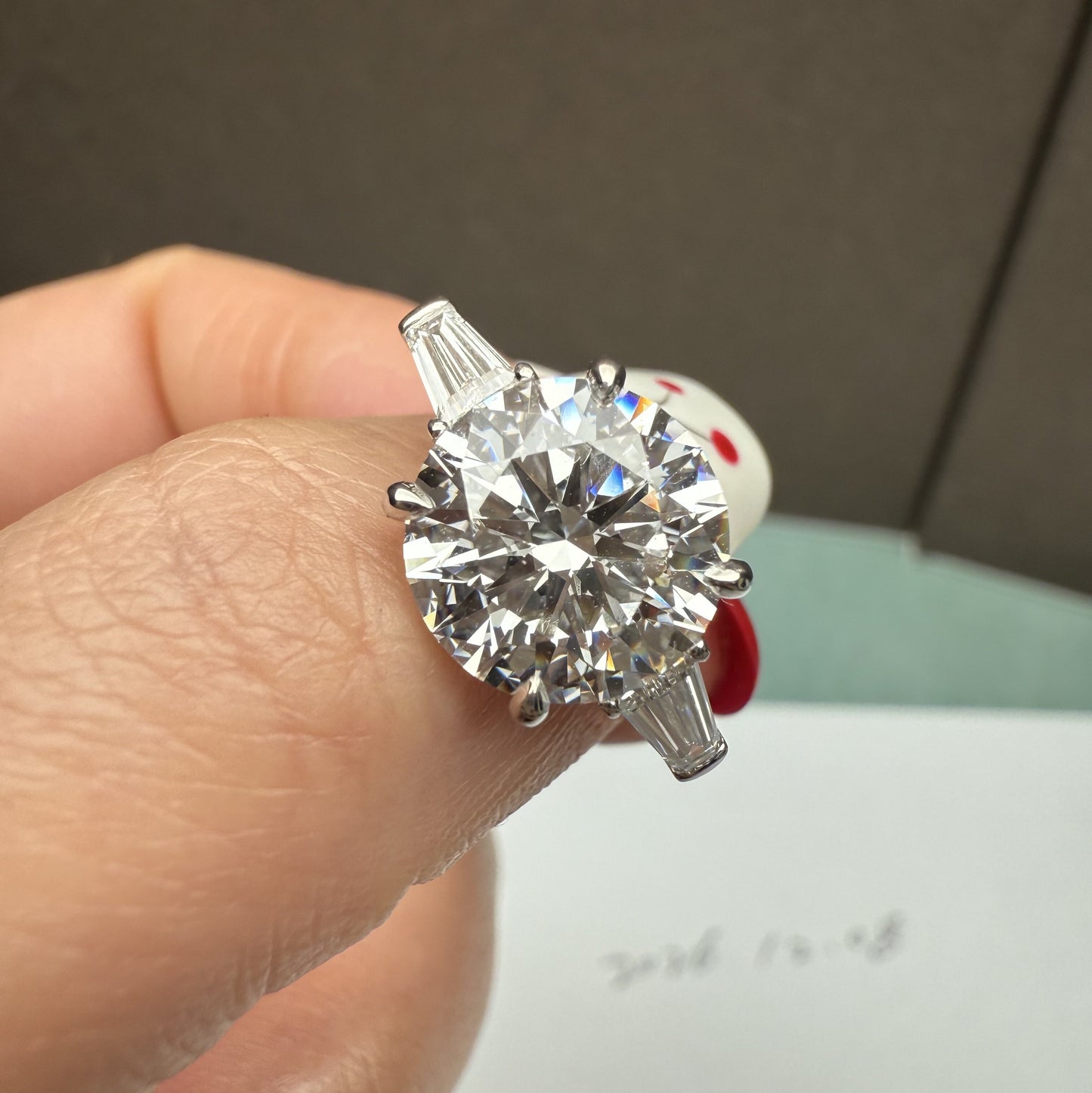 Pirmiana Jewelry Customized 14k White Gold 4ct Round Shape Lab Grown Diamond Engagement Wedding Band Rings for Women Fine Jewelry