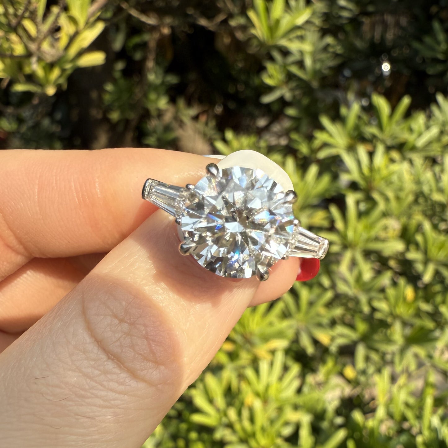 Pirmiana Jewelry Customized 14k White Gold 4ct Round Shape Lab Grown Diamond Engagement Wedding Band Rings for Women Fine Jewelry