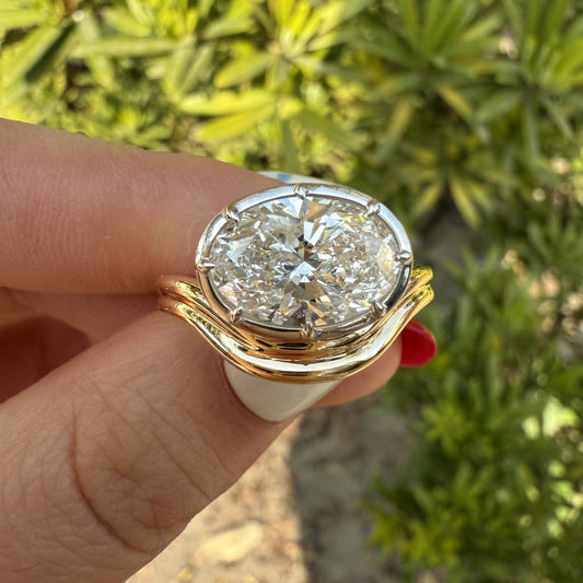 Pirmiana Jewelry Customized 18k Yellow Gold 3ct Lab Grown Diamond Rings Engagement Wedding Band Rings for Women Fine Jewelry