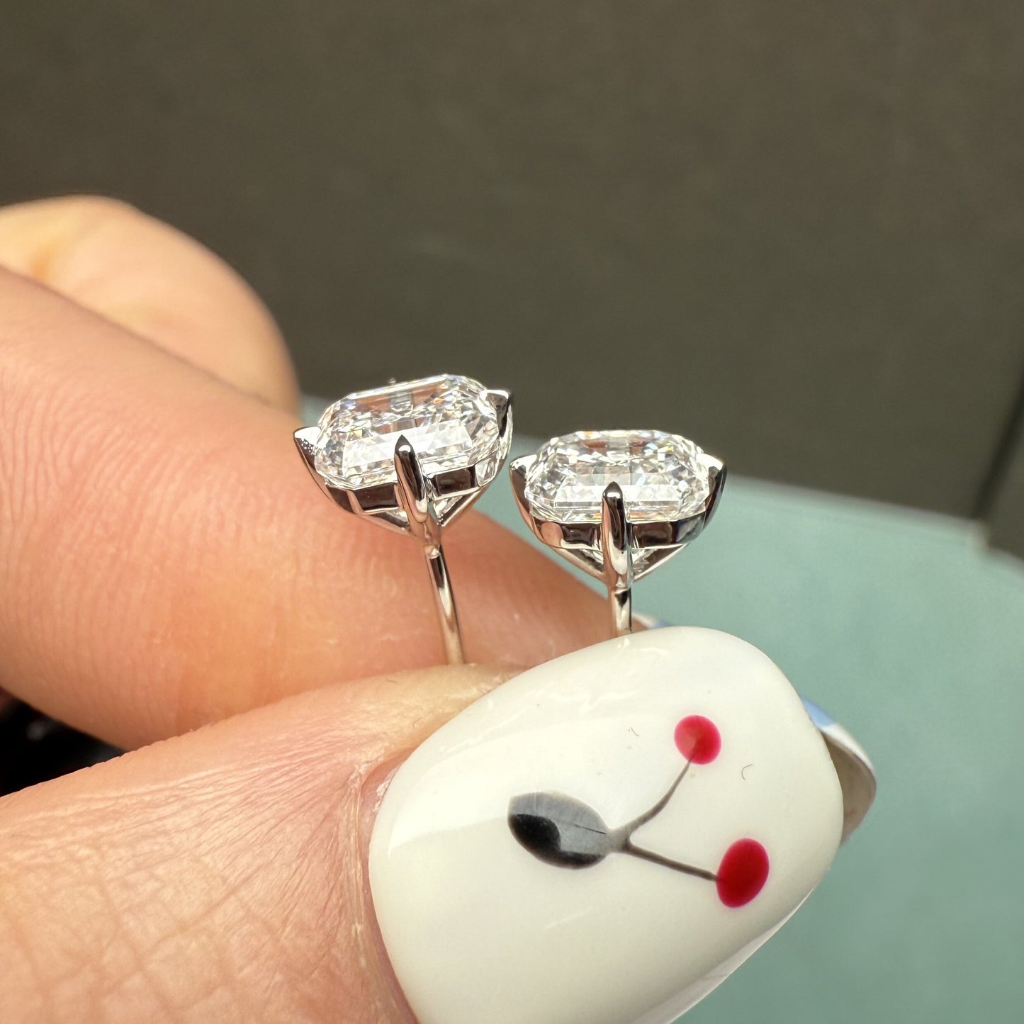 Pirmiana Custom Design Platinum Earrings for Women 1ct Each CVD Lab Grown Diamond Jewelry