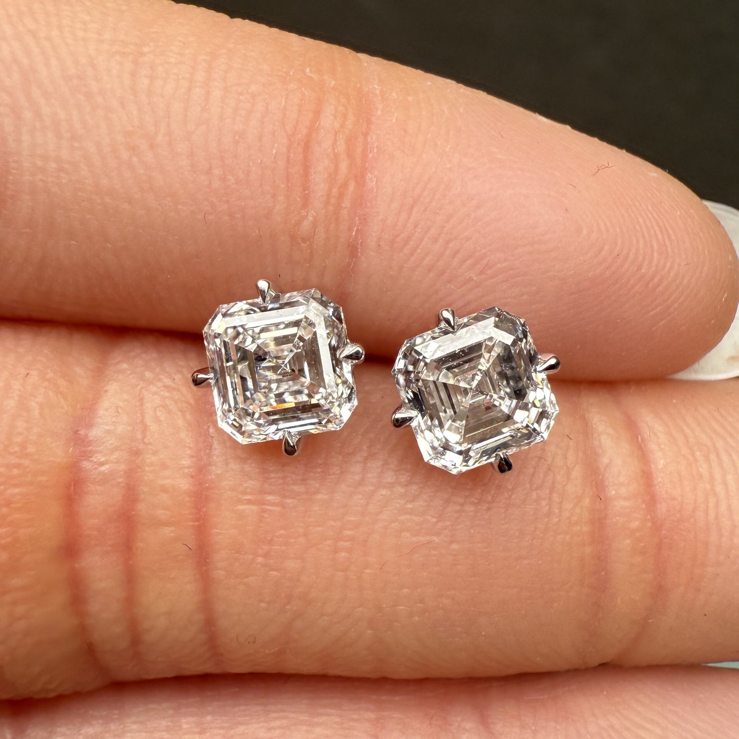 Pirmiana Custom Design Platinum Earrings for Women 1ct Each CVD Lab Grown Diamond Jewelry