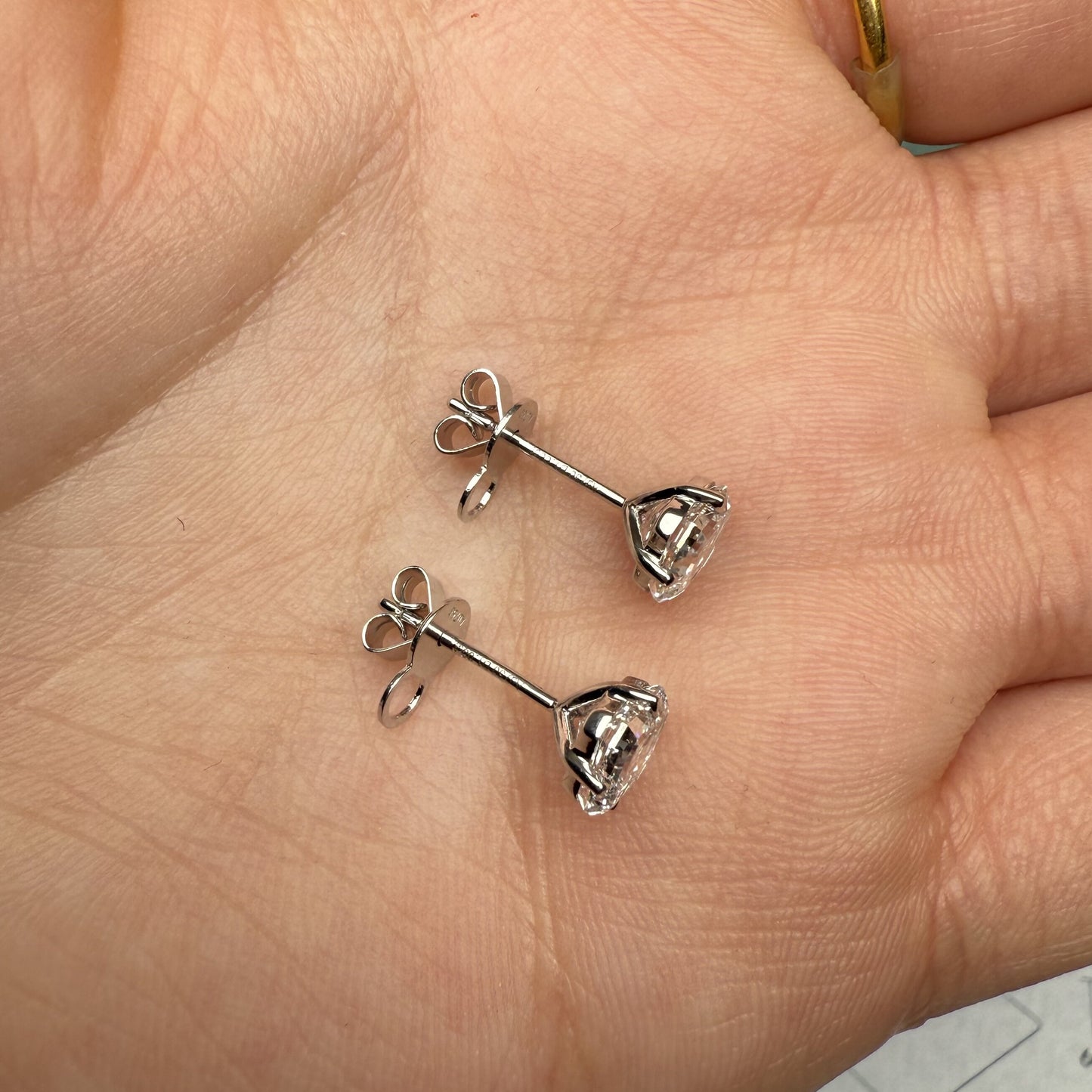 Pirmiana Custom Design Platinum Earrings for Women 1ct Each CVD Lab Grown Diamond Jewelry