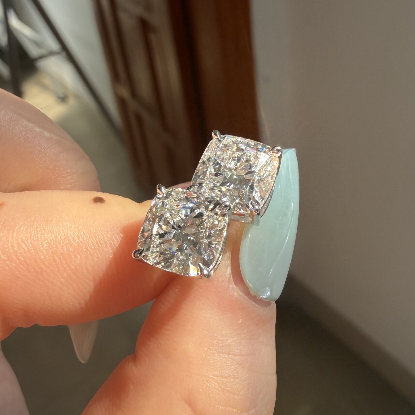 Pirmiana Custom Design 14K White Gold Earrings for Women 3ct Each CVD Lab Grown Diamond Jewelry