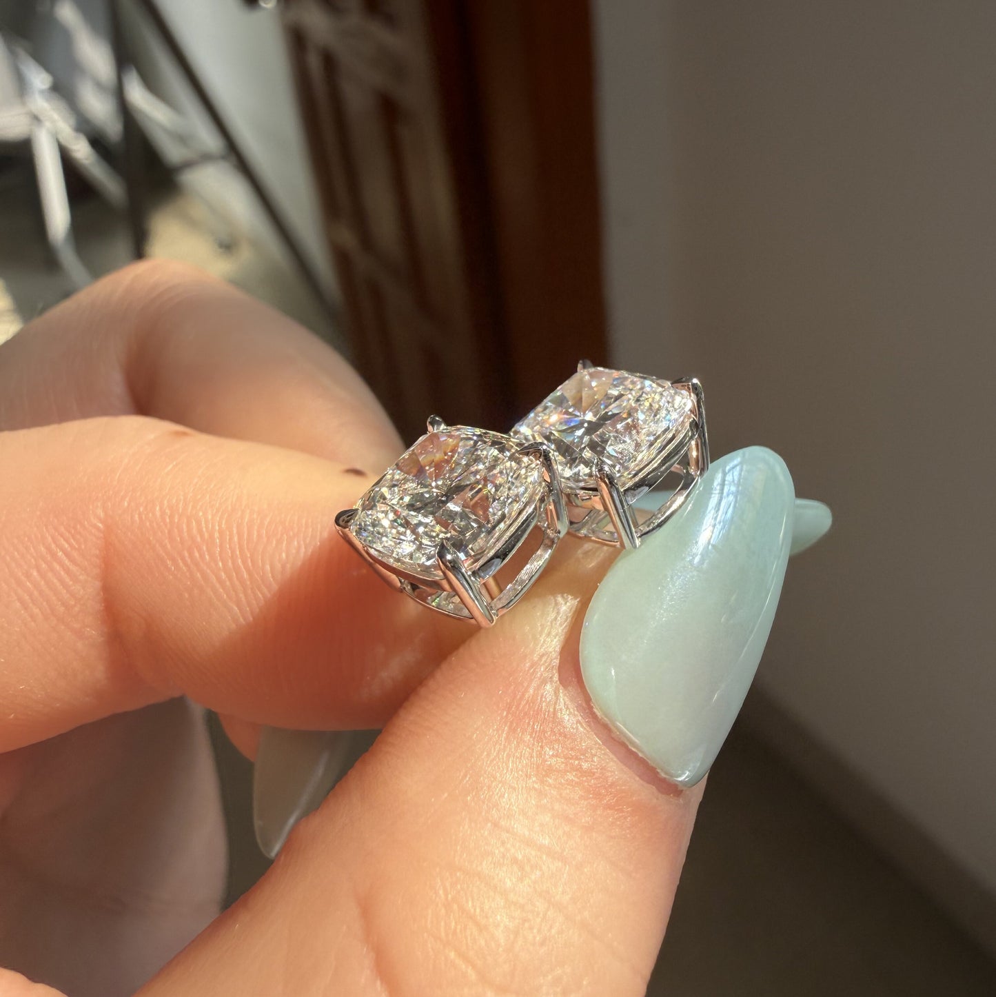 Pirmiana Custom Design 14K White Gold Earrings for Women 3ct Each CVD Lab Grown Diamond Jewelry