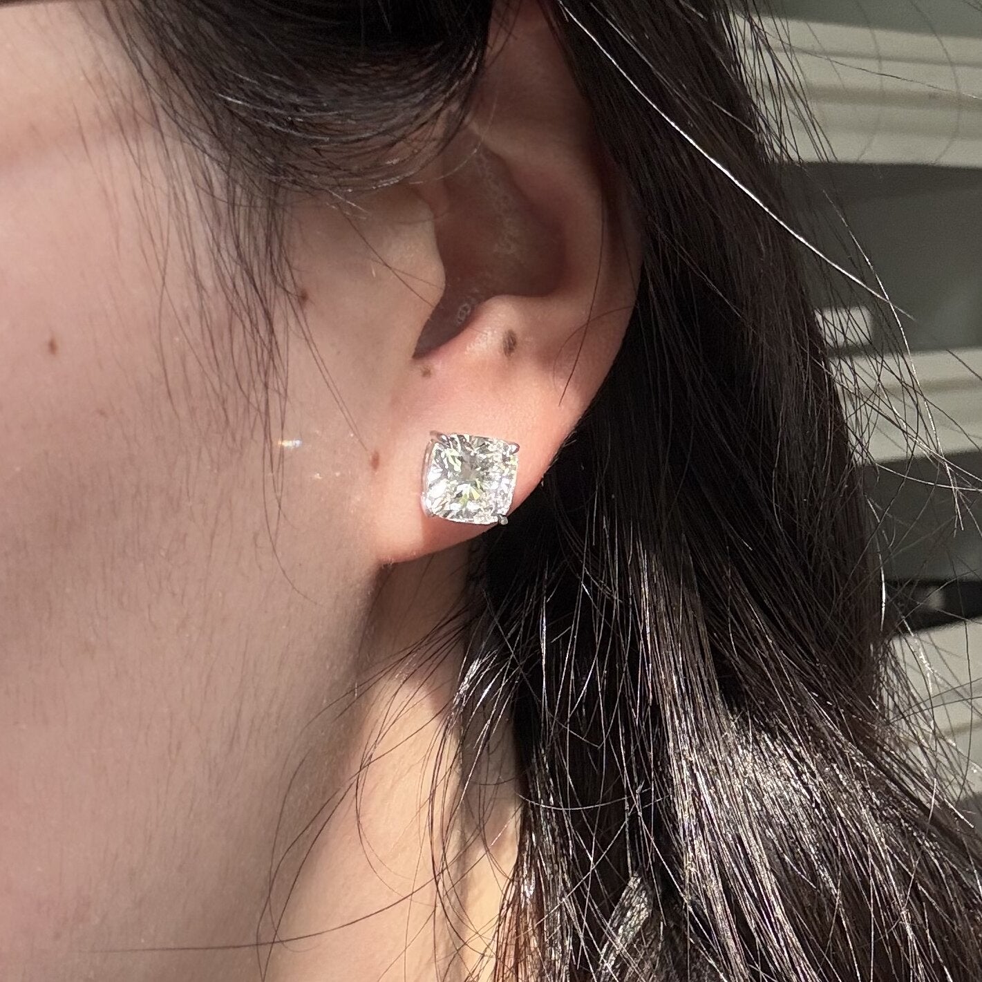 Pirmiana Custom Design 14K White Gold Earrings for Women 3ct Each CVD Lab Grown Diamond Jewelry
