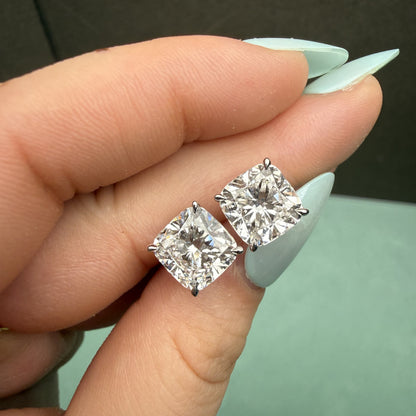 Pirmiana Custom Design 14K White Gold Earrings for Women 3ct Each CVD Lab Grown Diamond Jewelry
