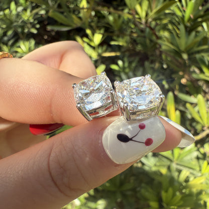 Pirmiana Custom Design 18K White Gold Earrings for Women 5ct Each Old Mine Cut Lab Grown Diamond Jewelry