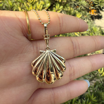 Pirmiana Jewelry Customized 14k Yellow Gold Lab Grown Diamond Shell Pendant for Women Party Gift