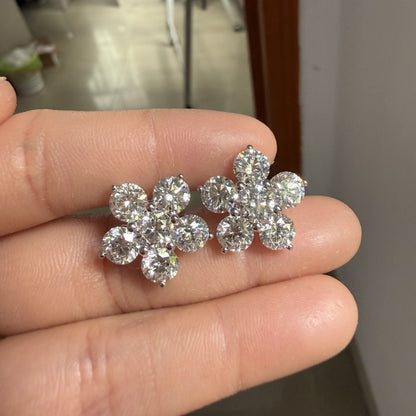 Pirmiana Custom Design 14K White Gold Earrings for Women 7.2ct total HPHT Lab Grown Diamond Jewelry