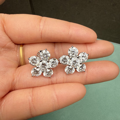 Pirmiana Custom Design 14K White Gold Earrings for Women 7.2ct total HPHT Lab Grown Diamond Jewelry