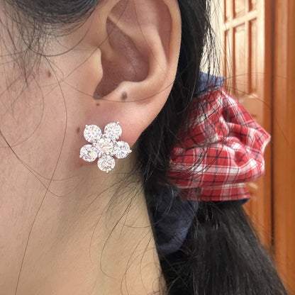 Pirmiana Custom Design 14K White Gold Earrings for Women 7.2ct total HPHT Lab Grown Diamond Jewelry