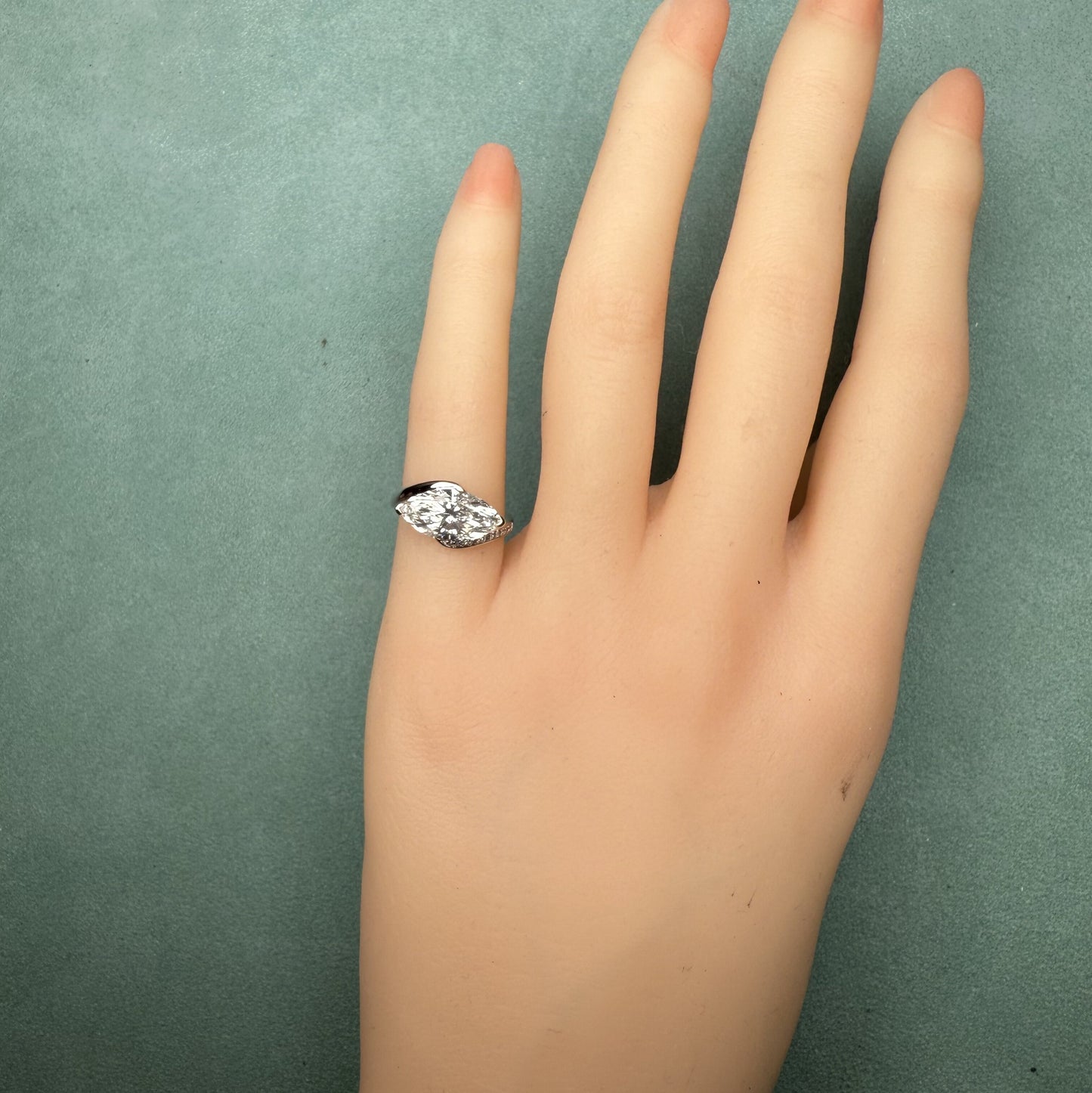 Pirmiana Jewelry Customized 18k White Gold 2ct Marquise Lab Grown Diamond Rings Engagement Wedding Band Rings for Women Fine Jewelry