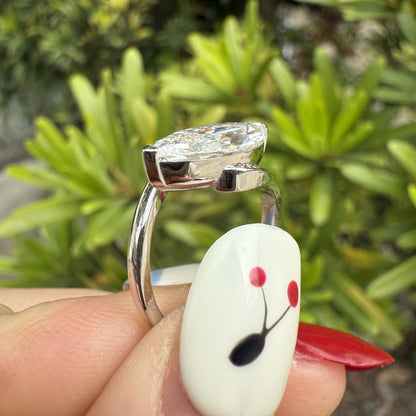 Pirmiana Jewelry Customized 18k White Gold 2ct Marquise Lab Grown Diamond Rings Engagement Wedding Band Rings for Women Fine Jewelry