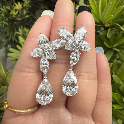 Pirmiana Custom Design 14K White Gold Earrings For Women 4ct Each D VS1  CVD Diamond Jewelry