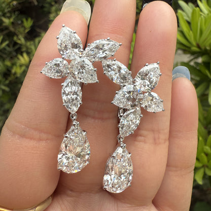 Pirmiana Custom Design 14K White Gold Earrings For Women 4ct Each D VS1  CVD Diamond Jewelry