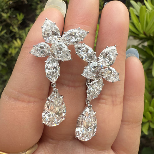 Pirmiana Custom Design 14K White Gold Earrings For Women 4ct Each D VS1  CVD Diamond Jewelry