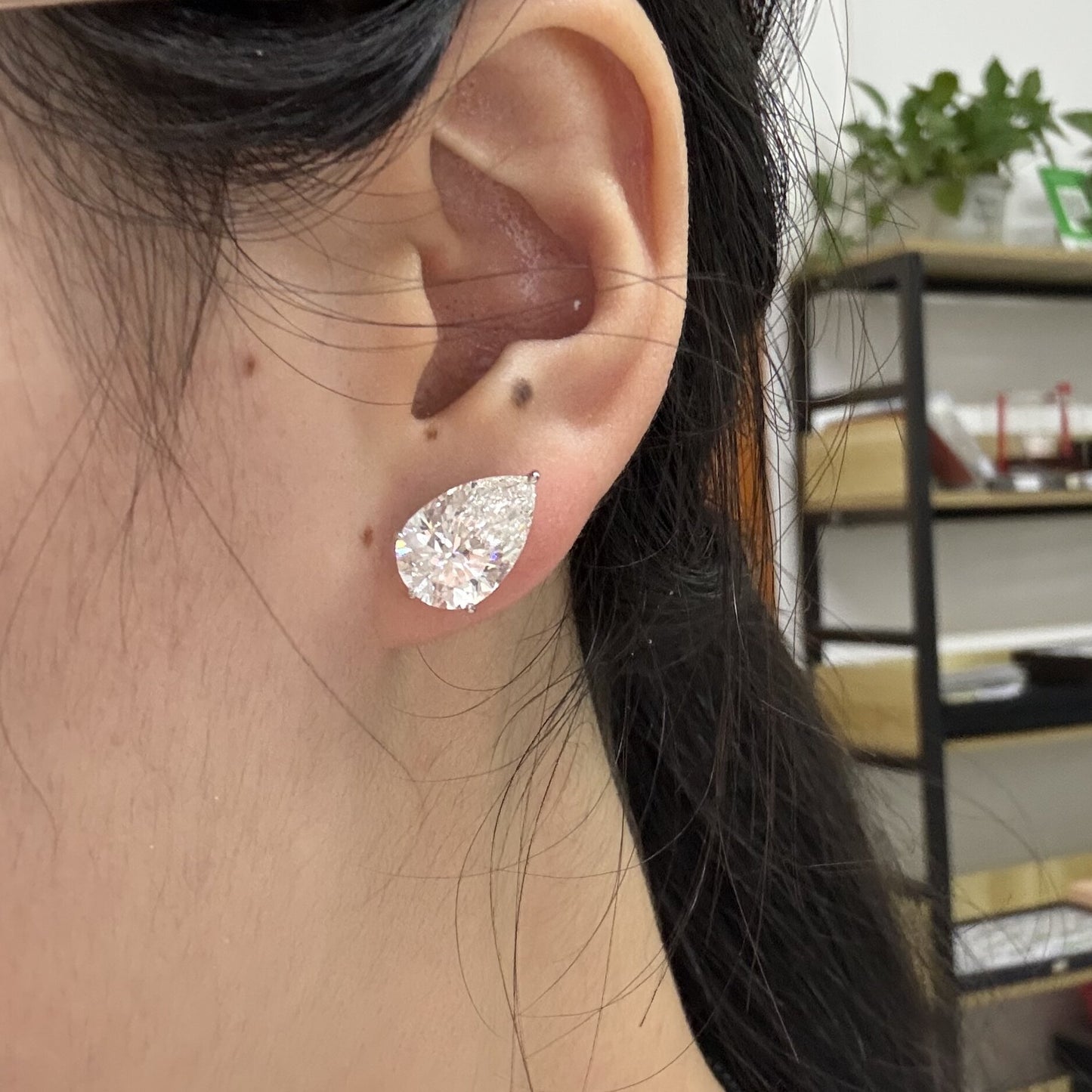 Pirmiana Custom Design 14K White Gold Earrings for Women 5ct Each CVD Lab Grown Diamond Jewelry