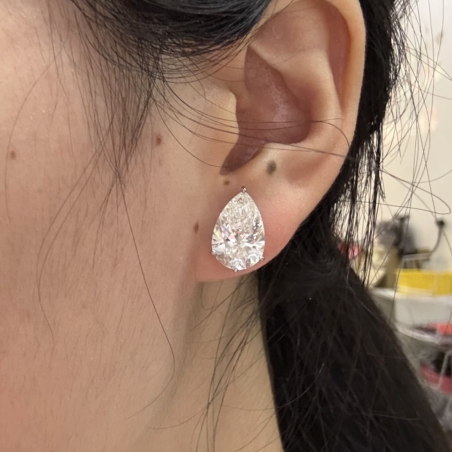 Pirmiana Custom Design 14K White Gold Earrings for Women 5ct Each CVD Lab Grown Diamond Jewelry