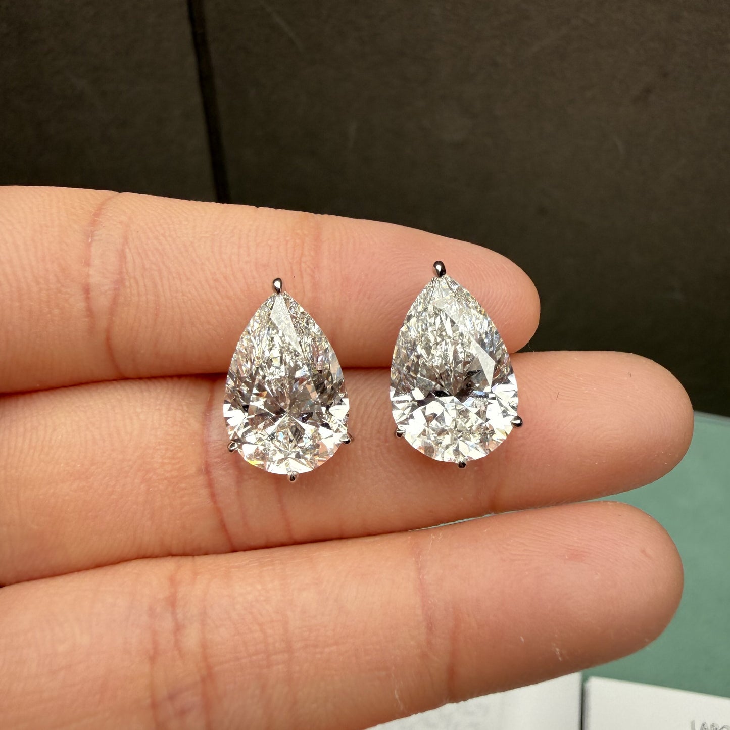 Pirmiana Custom Design 14K White Gold Earrings for Women 5ct Each CVD Lab Grown Diamond Jewelry