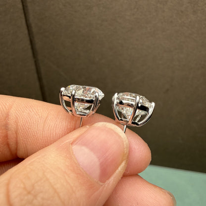 Pirmiana Custom Design 14K White Gold Earrings for Women 5ct Each CVD Lab Grown Diamond Jewelry