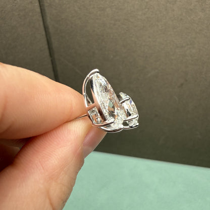 Pirmiana Custom Design 14K White Gold Earrings for Women 5ct Each CVD Lab Grown Diamond Jewelry
