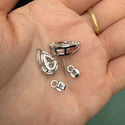 Pirmiana Custom Design 14K White Gold Earrings for Women 5ct Each CVD Lab Grown Diamond Jewelry