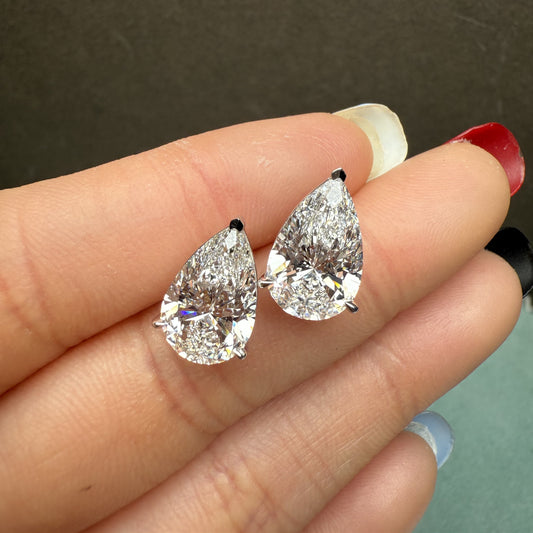 Pirmiana Jewelry Custom Design 18K White Gold Earrings for Women 3ct each CVD Lab Grown Diamond Jewelry