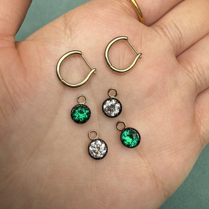 Pirmiana Jewelry Customized 9k Yellow Gold 0.5ct Each Lab Grown Emerald Earrings for Women Party Gift