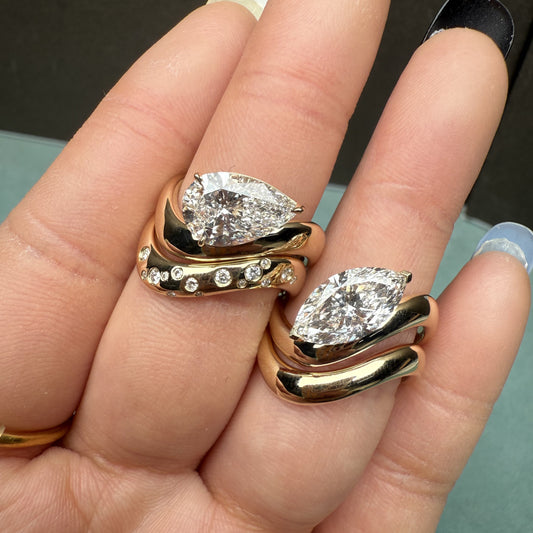 Pirmiana Jewelry Customized 14k Yellow Gold Lab Grown Diamond Rings Engagement Wedding Band Rings for Women Fine Jewelry