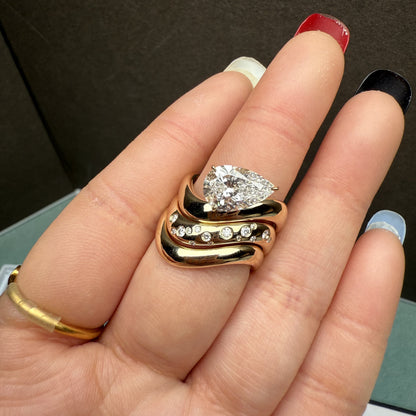 Pirmiana Jewelry Customized 14k Yellow Gold Lab Grown Diamond Rings Engagement Wedding Band Rings for Women Fine Jewelry