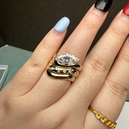 Pirmiana Jewelry Customized 14k Yellow Gold Lab Grown Diamond Rings Engagement Wedding Band Rings for Women Fine Jewelry