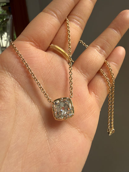 Pirmiana Jewelry Customized 18k Yellow Gold 5ct D VVS1 old mine cut Lab Grown Diamond Pendant for Women Party Gift
